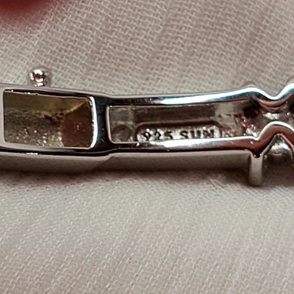 Diamond (Genuine) Sterling Silver Bangle Bracelet - Picture 13 of 17